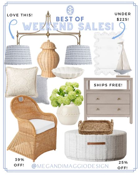 Hope you’re having the best weekend!!! Before it ends, I’ve got some major sales to share!! Including several Labor Day deals that are already happening! 🙌🏻

Like this best selling striped ottoman is now 25% OFF but low in stock! 🏃🏼‍♀️ and our pretty powder room scallop mirror is on sale!! And this rattan dining chair is the lowest price I’ve ever seen!! Could also be used as an accent chair!! 😍 plus this adorable sailboat is back and stock and this nightstand is a great price!! 👏🏻 more linked 🤍

#LTKsalealert #LTKhome #LTKunder50