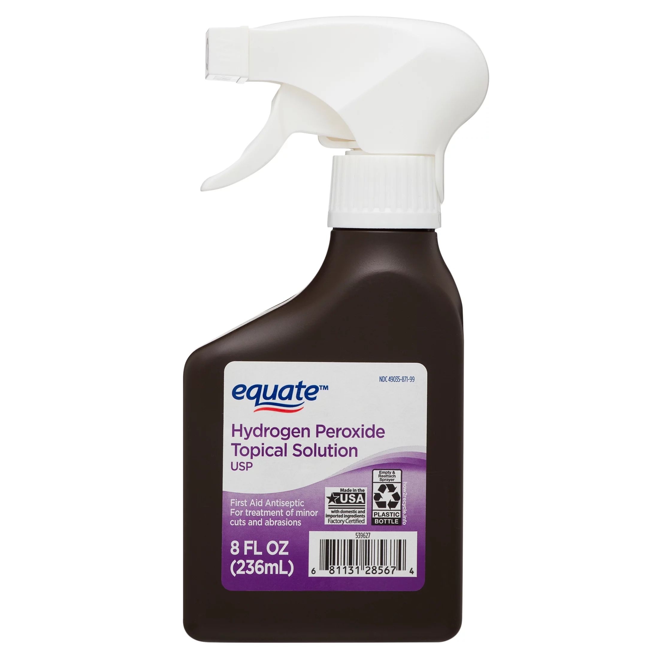 Equate 3% Hydrogen Peroxide Topical Solution Antiseptic Spray, 8 fl oz | Walmart (US)