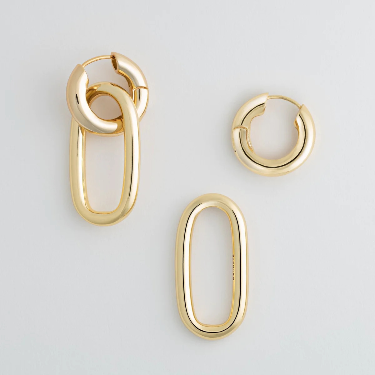 Chunky Hoops and Oval Link Charms in Gold | Machete