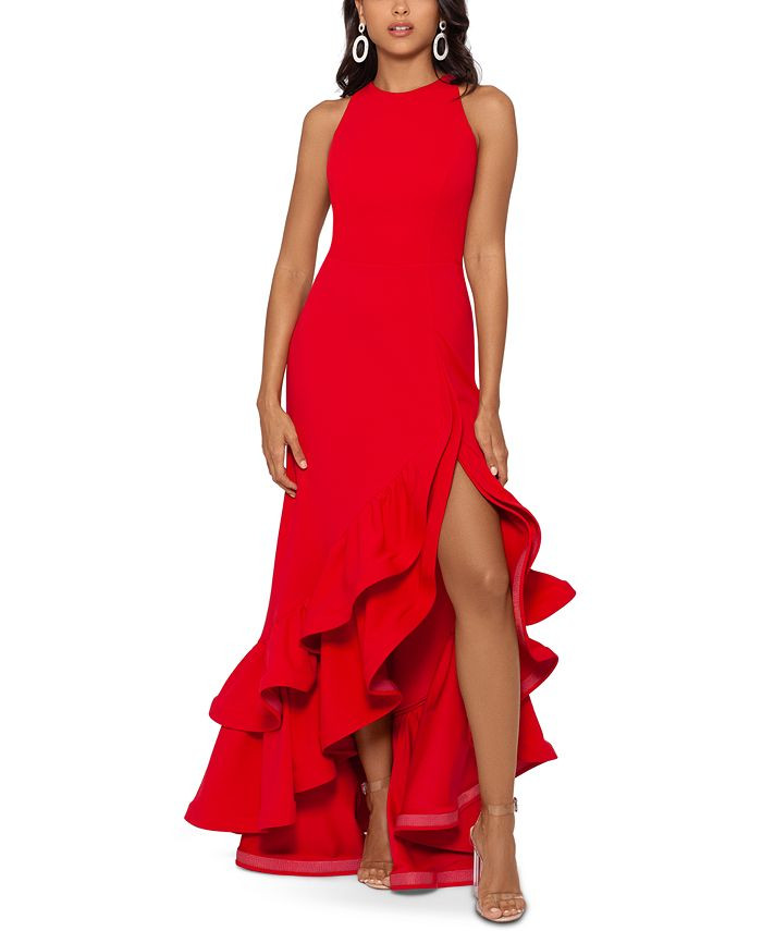 Betsy & Adam Tiered Ruffles Scuba Crepe Gown & Reviews - Dresses - Women - Macy's | Macys (US)