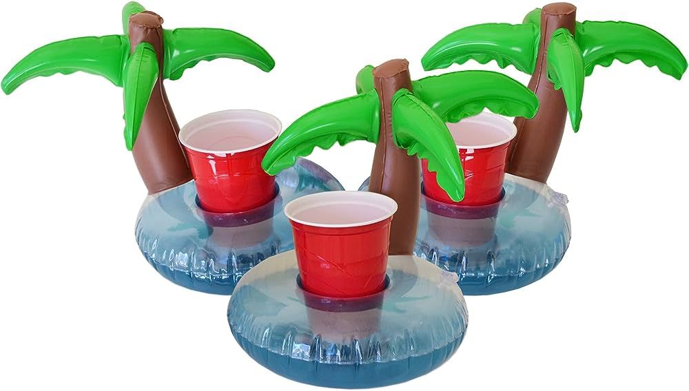GoFloats Inflatable Pool and Hot Tub Drink Holders (3 Pack) (Choose - Unicorn, Flamingo, Palm Tre... | Amazon (US)