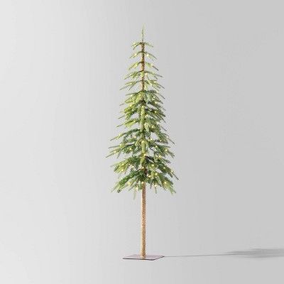 Pre-Lit LED Downswept Alpine Balsam Artificial Christmas Tree Warm White Dew Drop Lights - Wonder... | Target