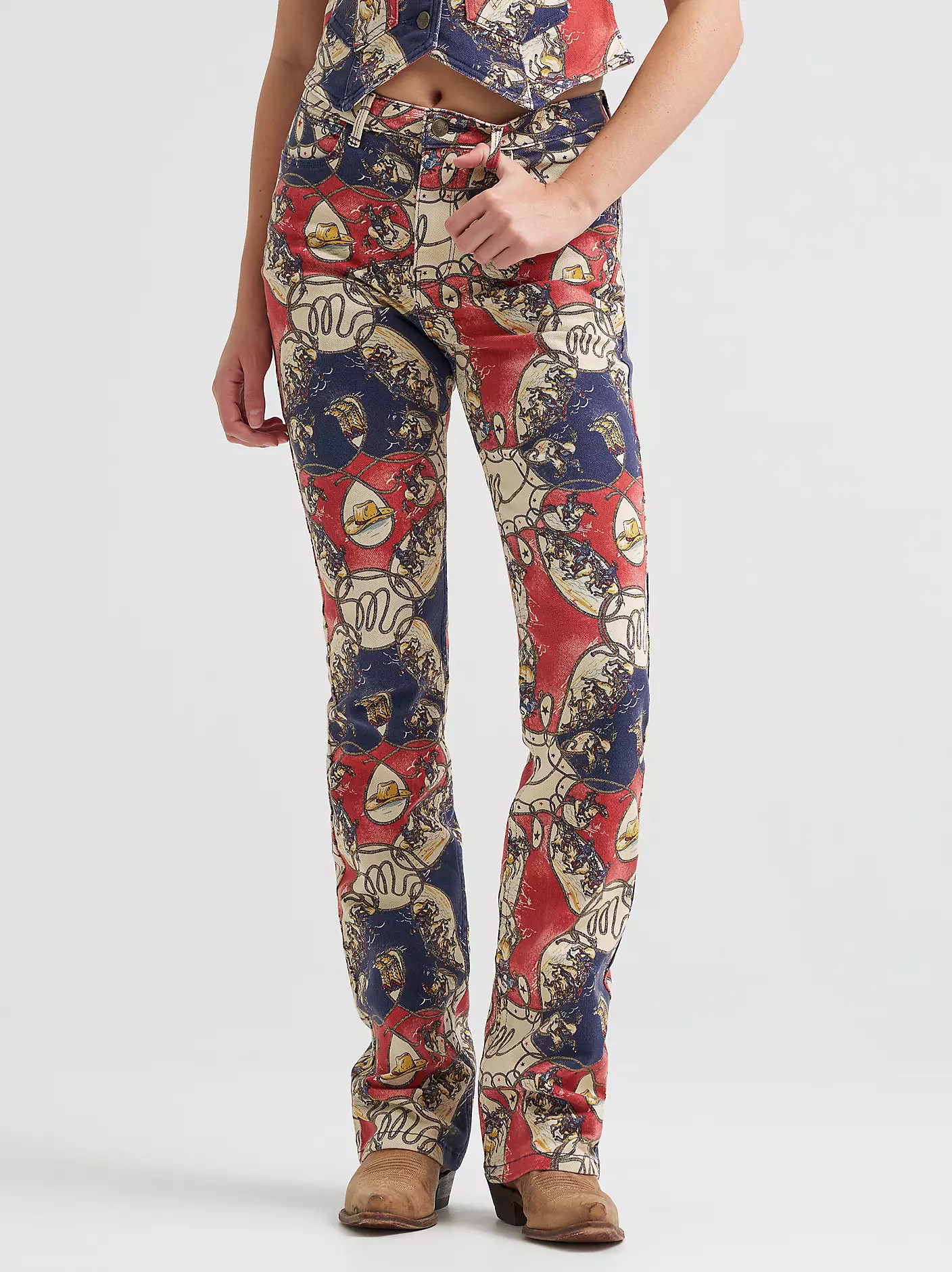 Women's High Rise Print Bootcut Jean | Wrangler