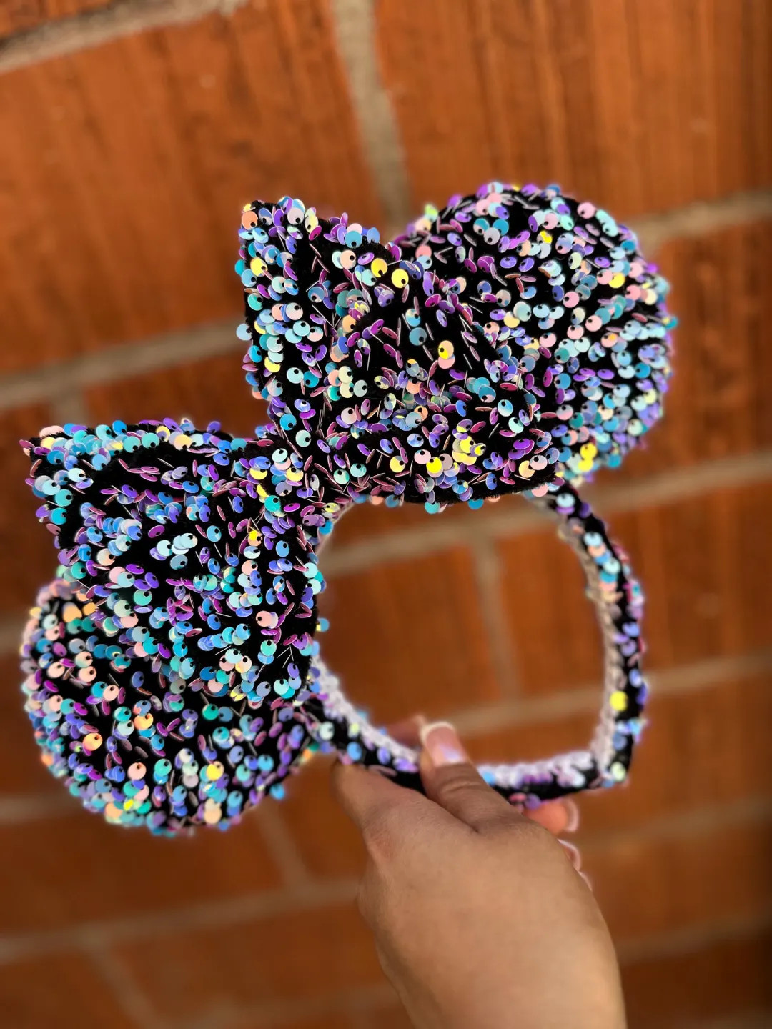 Purple Sequins Minnie Ears - Etsy | Etsy (US)