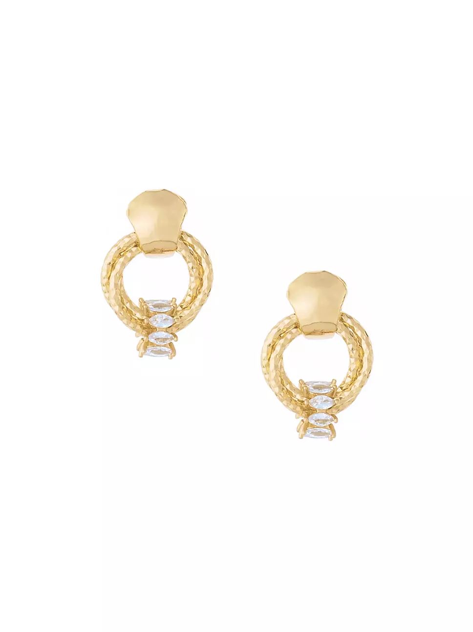 Mini Barrel 18K Gold-Plated & Crystal Earrings | Saks Fifth Avenue