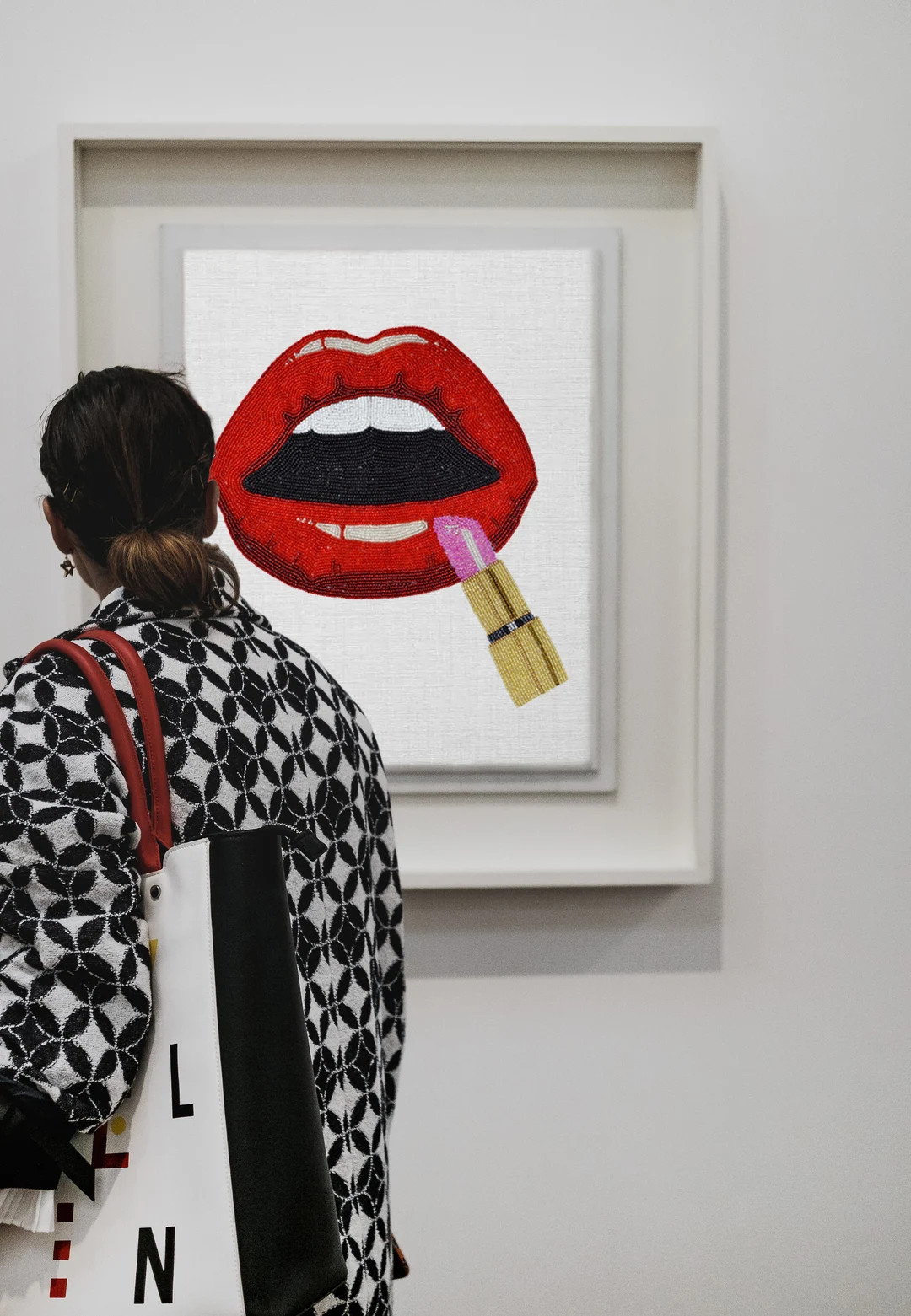 Beaded Pop Art Wall Decor Lipstick Beaded Wall Art Silence - Etsy | Etsy (US)