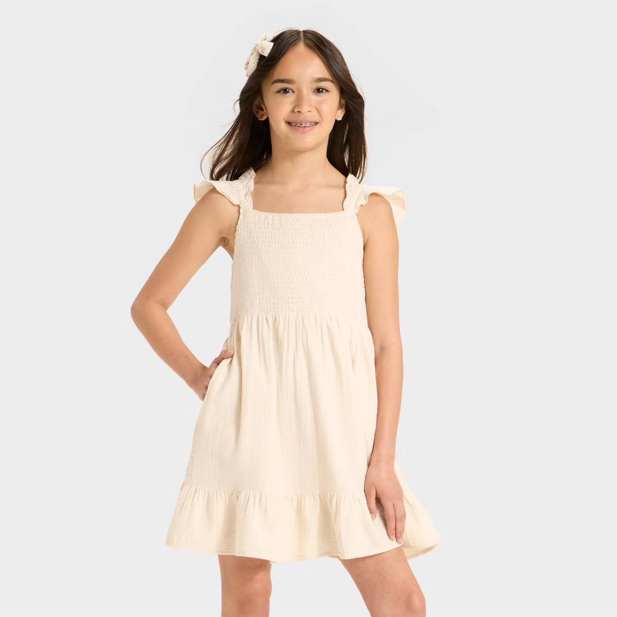 Girls' Sleeveless Solid Woven Dress - Cat & Jack™ | Target