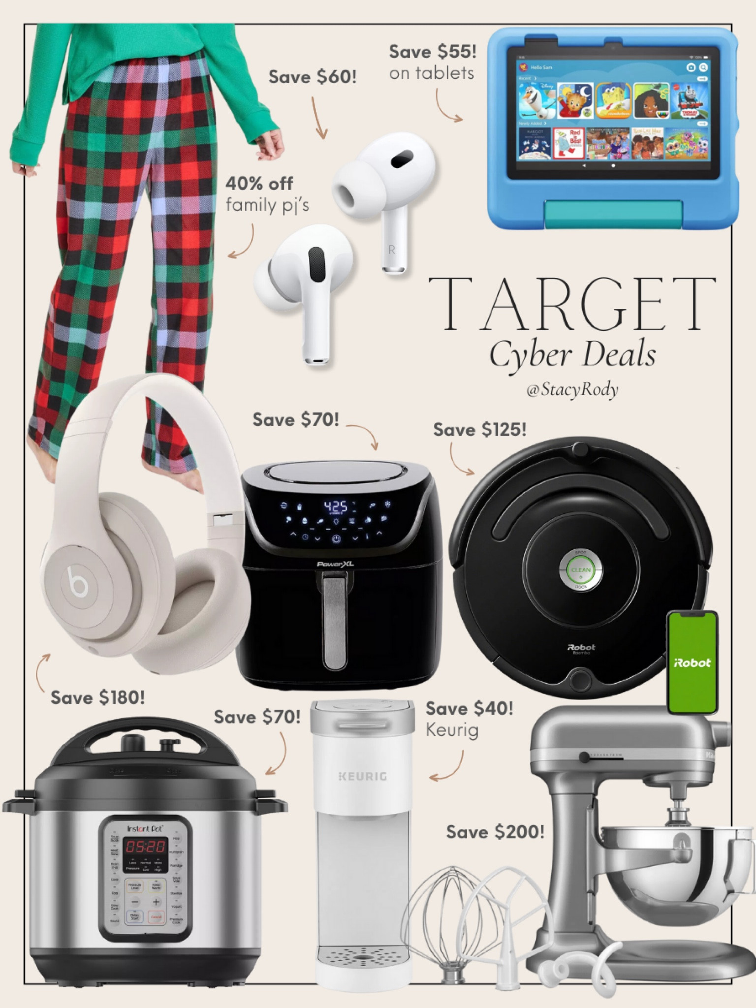 So many good deals for the home! Instantpot, iRobot vacuum, air fryer, kitchen aid, Apple AirPods, tablet, Keurig, nespresso coffee machine, beats headphones and more 
Cyber deals from Target 

#LTKCyberWeek #LTKGiftGuide #LTKHoliday