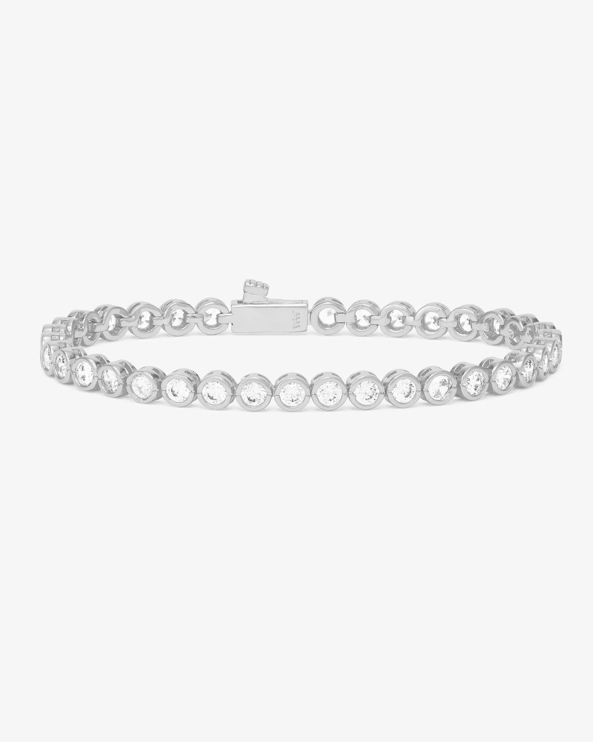 Baroness Tennis Bracelet 3mm | Silver Simulated Diamond | Melinda Maria Jewelry