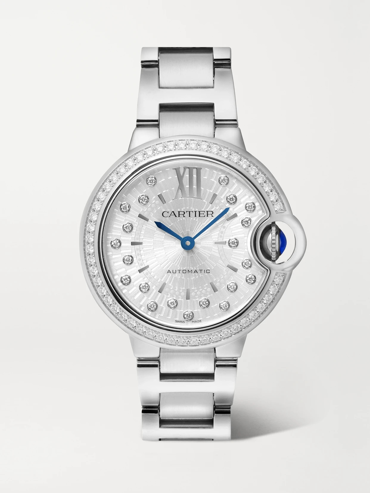 Cartier - Ballon Bleu De Cartier Automatic 33mm Stainless Steel And Diamond Watch - White | NET-A-PORTER (US)