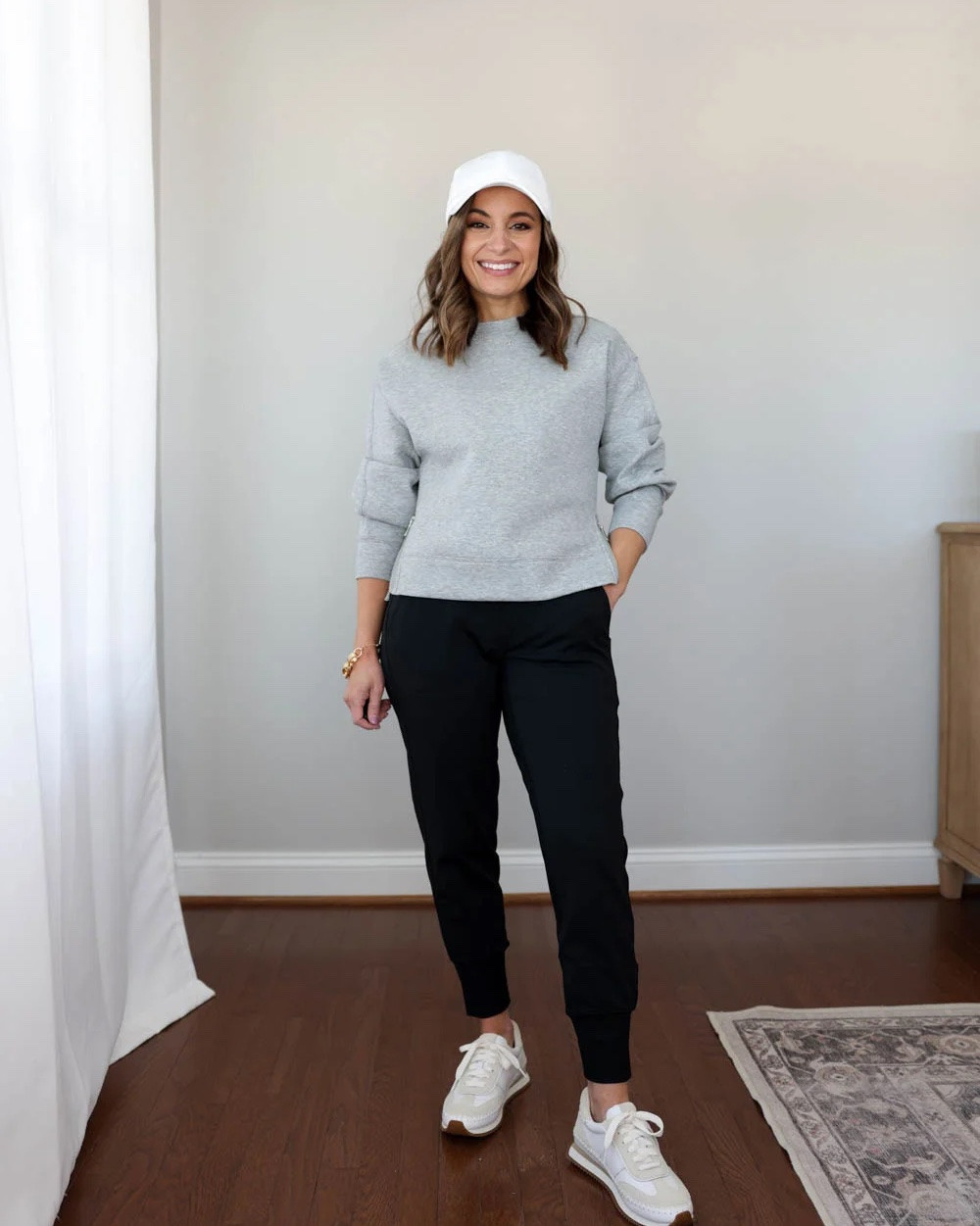 Petite-friendly athleisure crewnecks and zip up sweatshirts!

Outfit 1:
Grey sweatshirt (Athleta): xxs
Venice joggers (Athleta): petite xxs
Sneakers (New Balance): tts

Outfit 2:
Shorts (alo): xxs
Top (lululemon): xs
Sweatshirt (Varley): xs
Sneakers (Hoka): true to size

Outfit 3:
Crew Sweatshirt (Athleta): xxs in nocturnal
Brooklyn black pants (Athleta): petite 00
Sneakers (Quince): size up 1/2 size

For size comparison, I’m 4’10” 105lbs. My measurements are 32”, 24”, 36”. I typically wear petite xxs/00/24 and have a 25” ankle inseam and a 27.5-28” full length inseam.

#LTKfitnessgoals #LTKSeasonal #LTKPetite