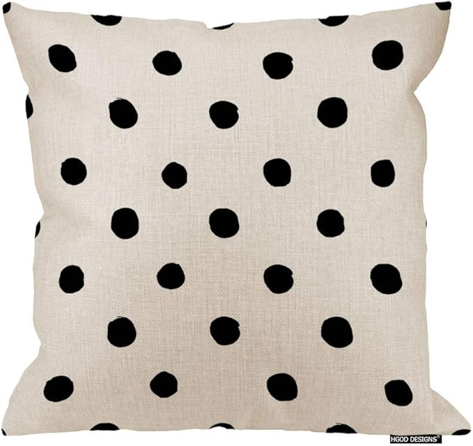 HGOD DESIGNS Black Dots Throw Pillow Covers,Monochromatic Old Fashioned Pattern Polka Dots Hand D... | Amazon (US)