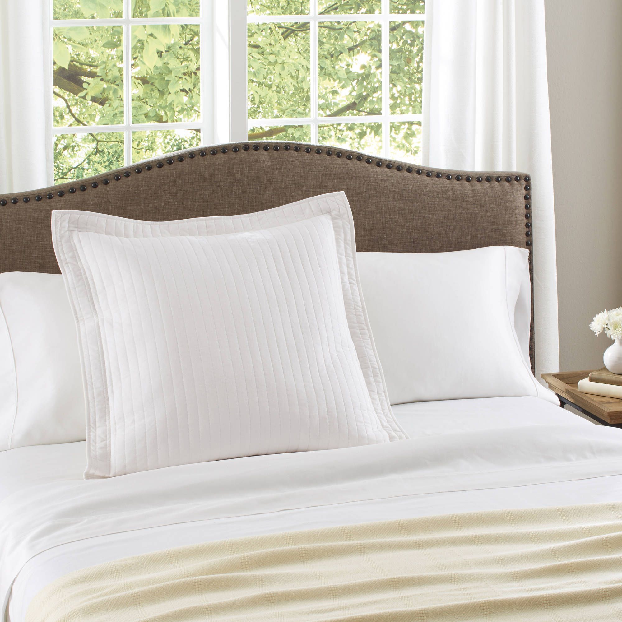 Better Homes & Gardens Cotton Arctic White Euro Sham - Walmart.com | Walmart (US)