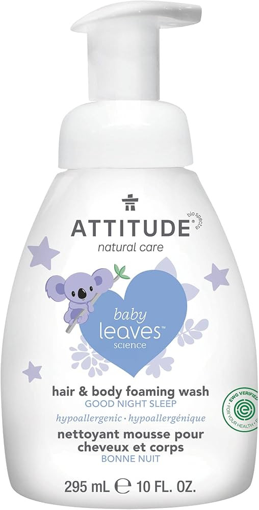 ATTITUDE 2-in-1 Natural Hair and Body Foaming Wash for Baby, EWG Verified Shampoo, Hypoallergenic... | Amazon (US)