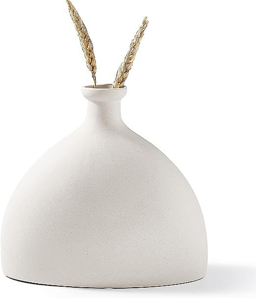 INGLENIX Grey White Ceramic Vase Nordic Minimalism Style Decoration for Centerpieces, Kitchen, Of... | Amazon (US)