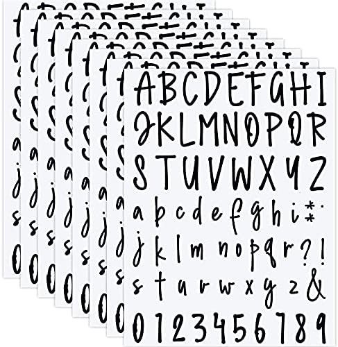 8 Sheets Self Adhesive Vinyl Letters Numbers Kit, Alphabet Stickers Letters Numbers Stickers DIY Num | Amazon (US)