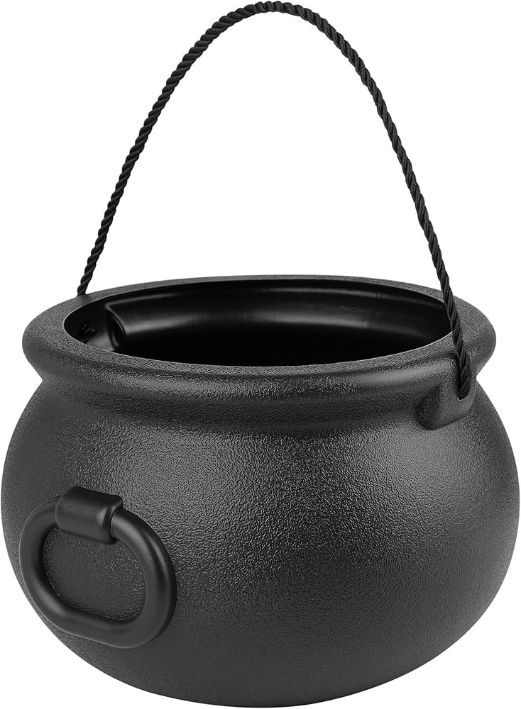 Glocamping 11" and 7.4” Package Large Easter Day And Halloween Black Plastic Witch Cauldron Ket... | Amazon (US)