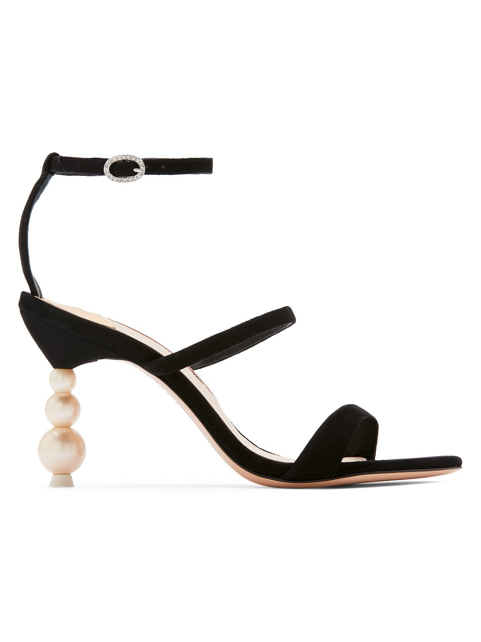 Women's Rosalind Pearl-Heel Suede Sandals - Black Pearl - Size 9.5 - Black Pearl - Size 9.5 | Saks Fifth Avenue