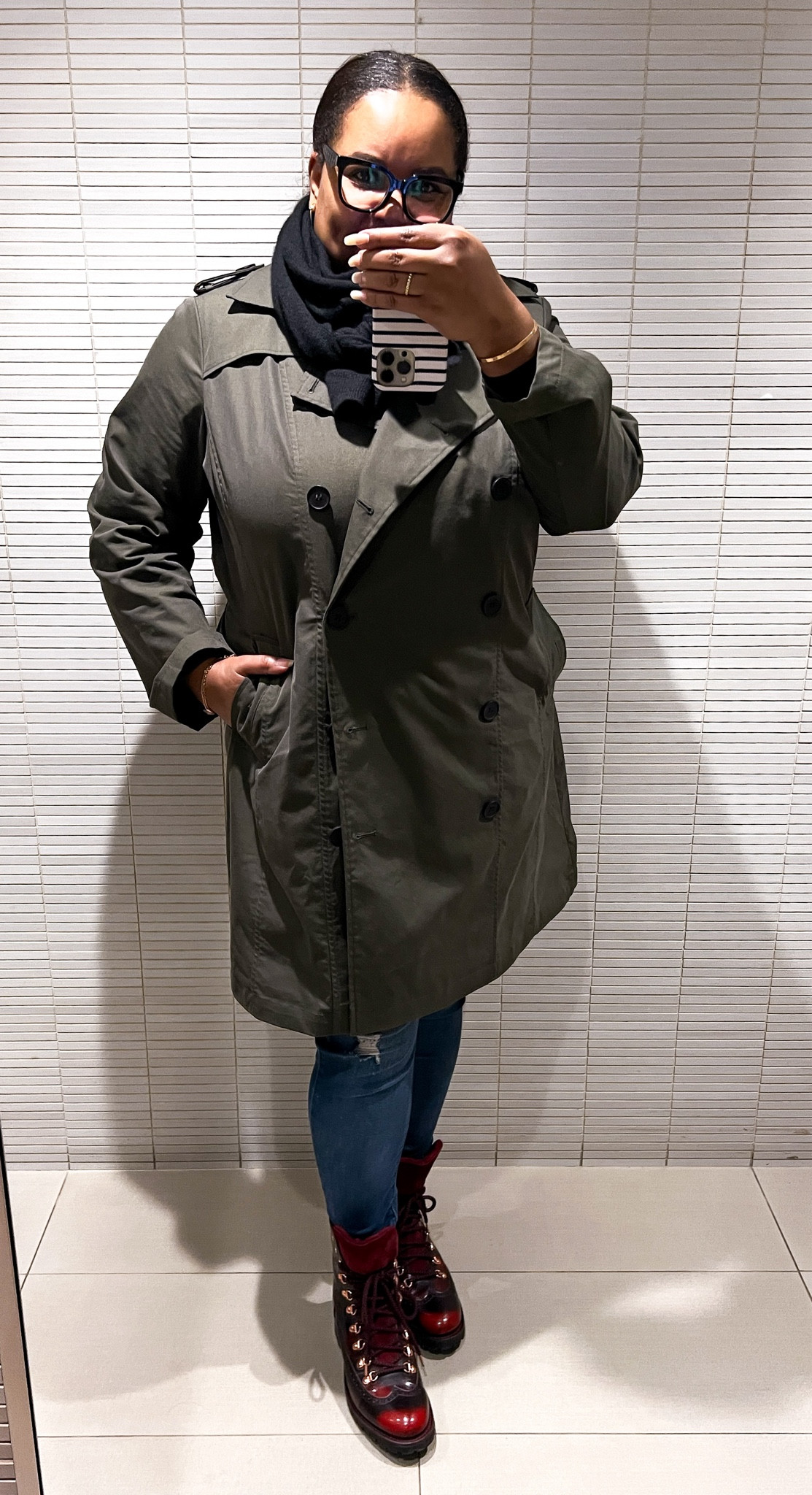 Fall outfit inspo. Trench Coat from Universal Standard paired with jeans, fabulous fall boots, and cashmere sweater and scarf. Burga iPhone case. #ltkseasonal #ltkmidsize #LTKfindsunder100 

#LTKOver40 #LTKFallSale #LTKStyleTip