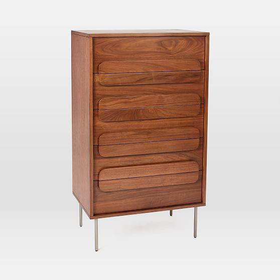 Gemini 5 Drawer Dresser, Cool Walnut | West Elm (US)