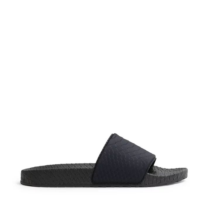 Steve Madden Poolside Open-Toe Single Toe-Strap Slide Flat Sandals Black | Walmart (US)