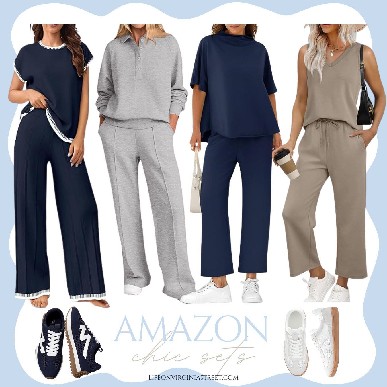 This chic outfit sets from Amazon are perfect when you want to look polished but stay comfy! Great for travel days, running errands, carpool pickup or game day! #ltkseasonal #ltkfindsunder50 #ltkfindsunder100 #ltkstyletip #ltkover40 #ltkmidsize #ltktravel #ltkactive 

 