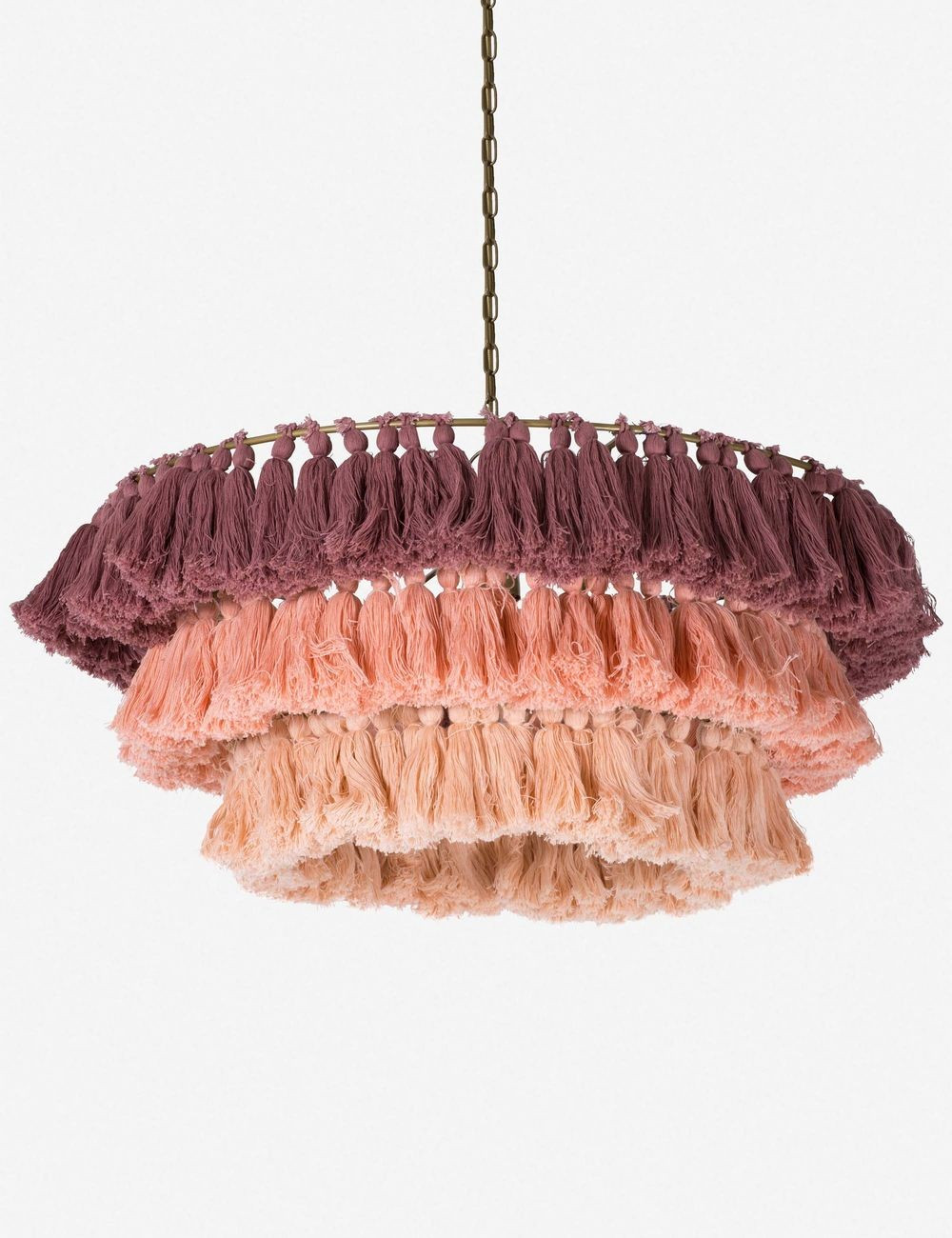 Justina Blakeney Fela Tassel Chandelier, Blush Ombre | Lulu and Georgia 