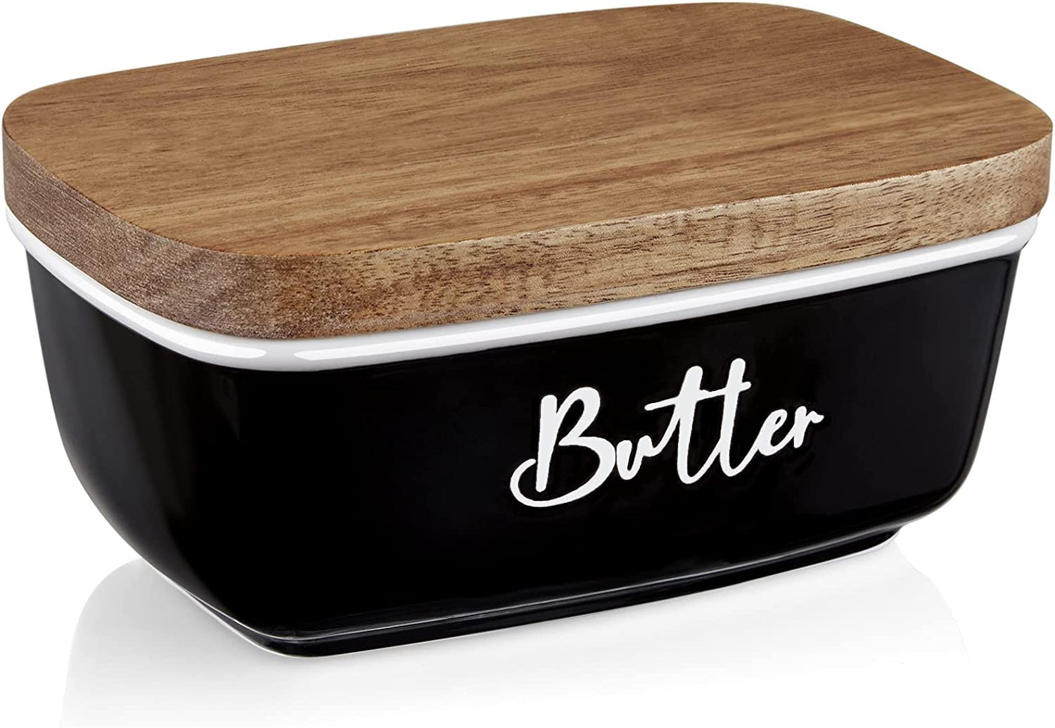 Amazon.com | Black Butter Dish, ALELION Large Ceramic Butter Dish with Lid for Countertop, Vintag... | Amazon (US)