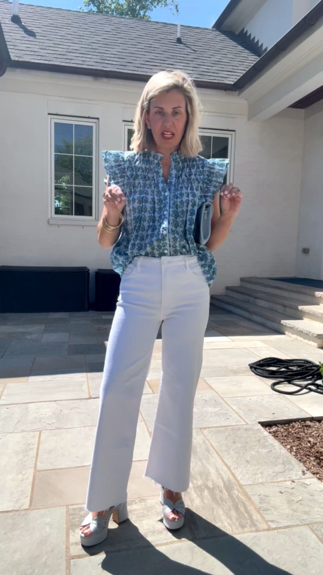 The details of this blouse are fabulous! I’m telling y’all… Social Threads has the most gorgeous new arrivals! I’m in a small top, 26 jeans & 8 heel.  

*Use my code CATHERINE20 for 20% off Orders of $100+ at Anthropologie for my jeans & heels 
 *Use my code Catherine20 on A+B for my bangles 
 *Use code MIXANDMATCH for my bag

#LTKmomlife #LTKdayinmylife #LTKSeasonal