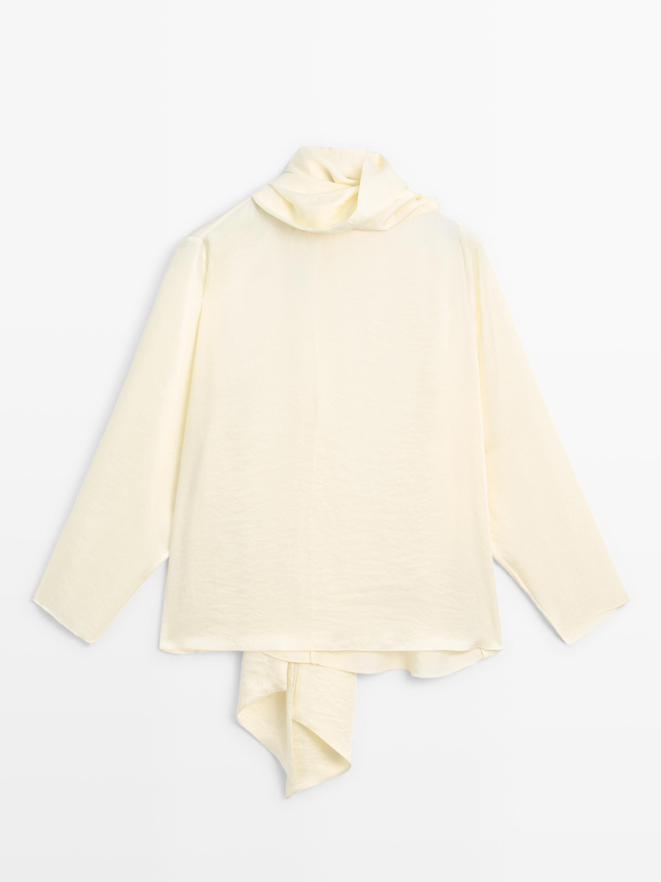 Flowing blouse with scarf - STUDIO | Massimo Dutti US