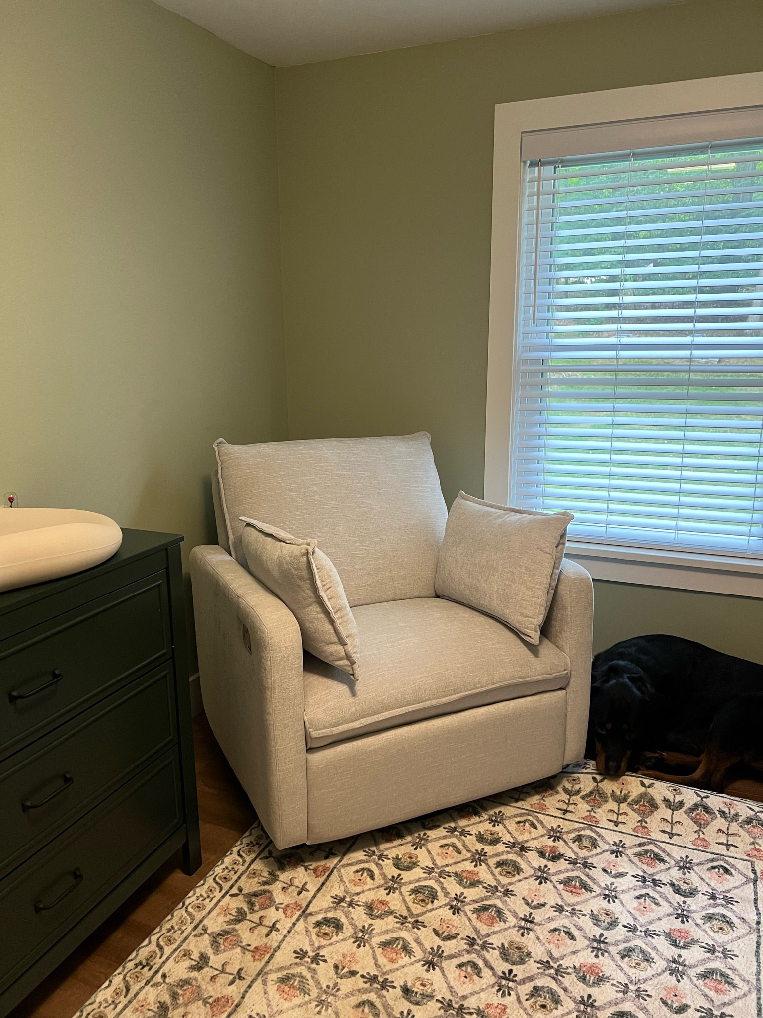 Nursery chair 

Paxton pillow glider, pottery barn kids chair, nursery chair, Davinci baby, keekaroo, newborn must haves 

