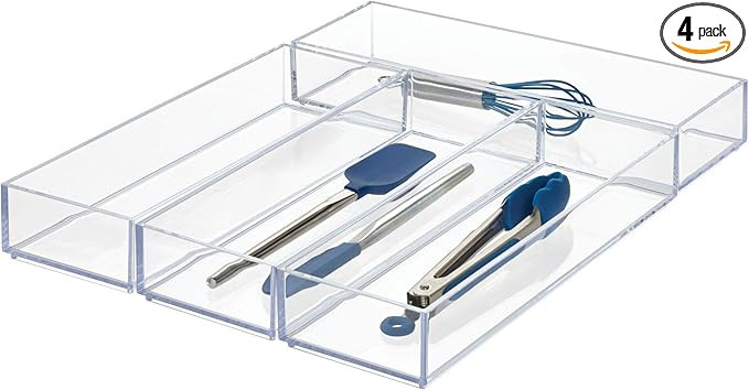 iDesign Clarity Drawer, Kitchen and Bathroom Organization Silverware, Spatulas, Gadgets, Large-Se... | Amazon (US)