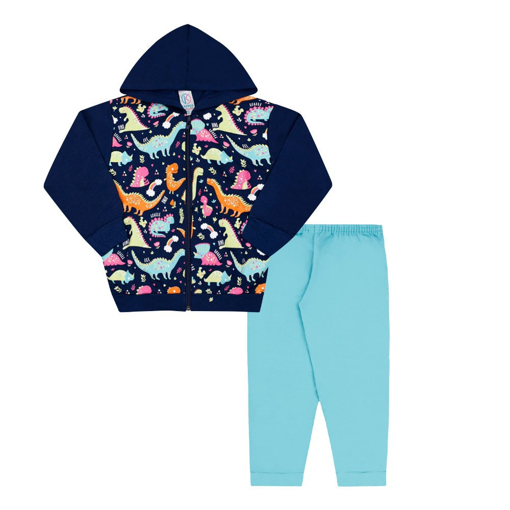 Conjunto Bebê Feminino Jaqueta Dinos e Calça | Bebê Fofuxo | Bebê Fofuxo (BR)