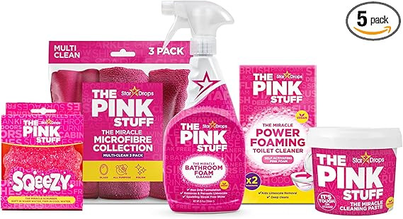 Stardrops - The Pink Stuff Bathroom Cleaning Kit – Cleaning Paste, Bathroom Foam Spray, Toilet ... | Amazon (US)
