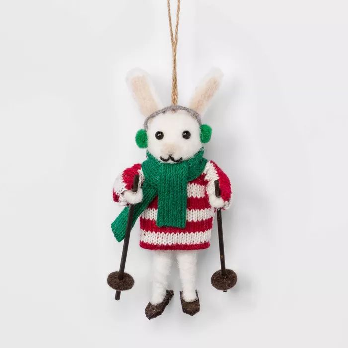 Wool Skiing Bunny Christmas Ornament - Wondershop™ | Target