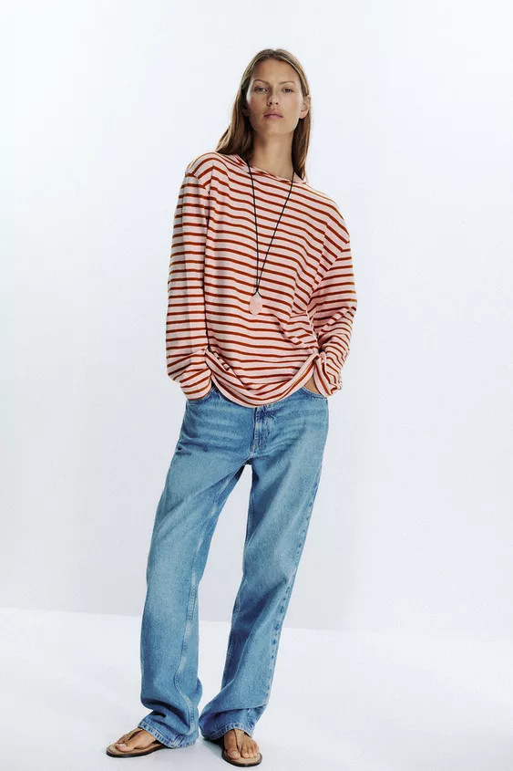 SLUB STRIPED COTTON T-SHIRT | Zara US