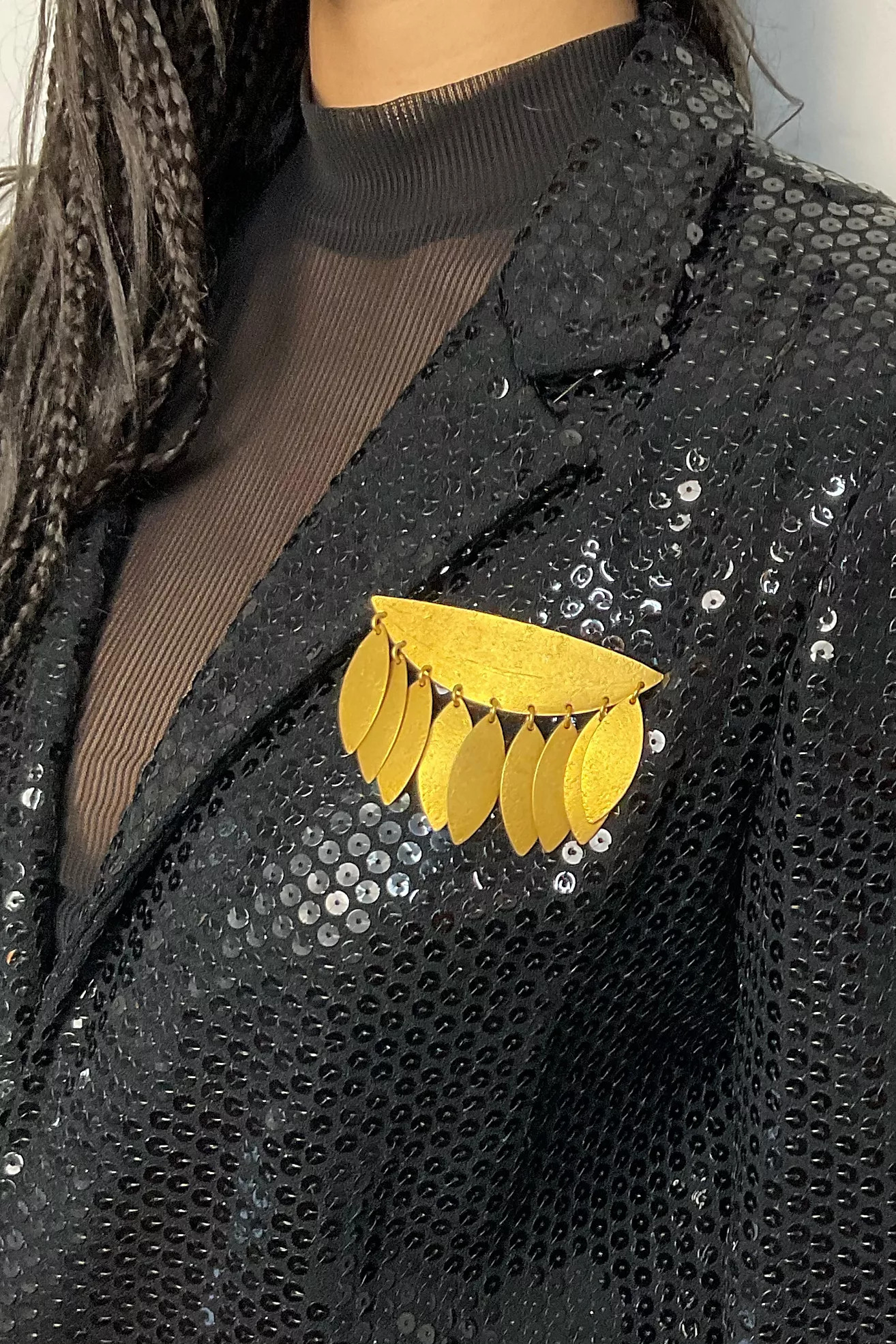 Vintage Large Gold Semicircle Fringe Brooch Selected By Ankh By Racquel | Free People (Global - UK&FR Excluded)