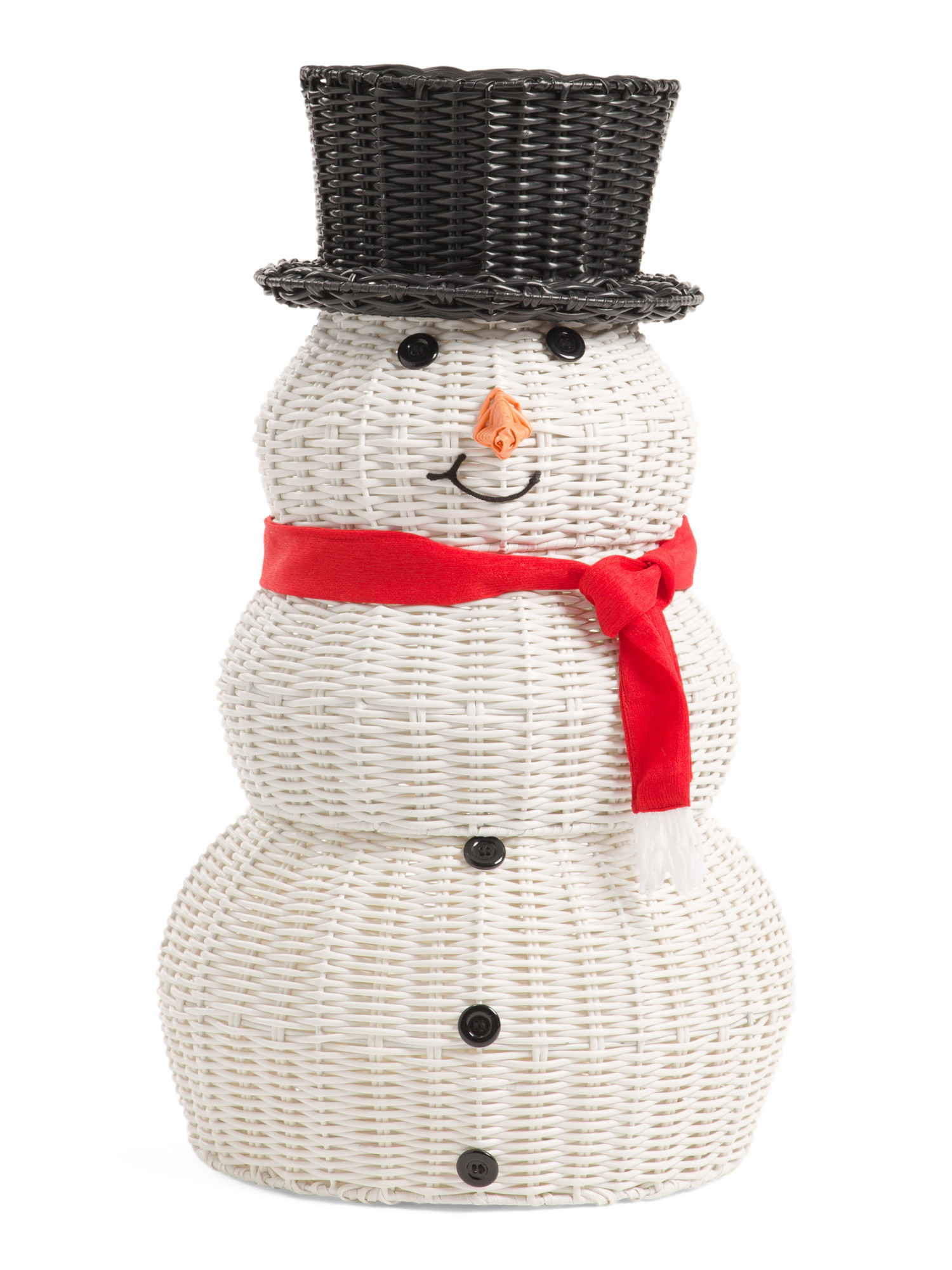 28in Resin And Rattan Figural Snowman Storage | Baskets & Storage | Marshalls | Marshalls
