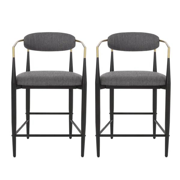 Breck Fabric And Iron 25 Inch Counter Stools (Set Of 2) | Wayfair North America