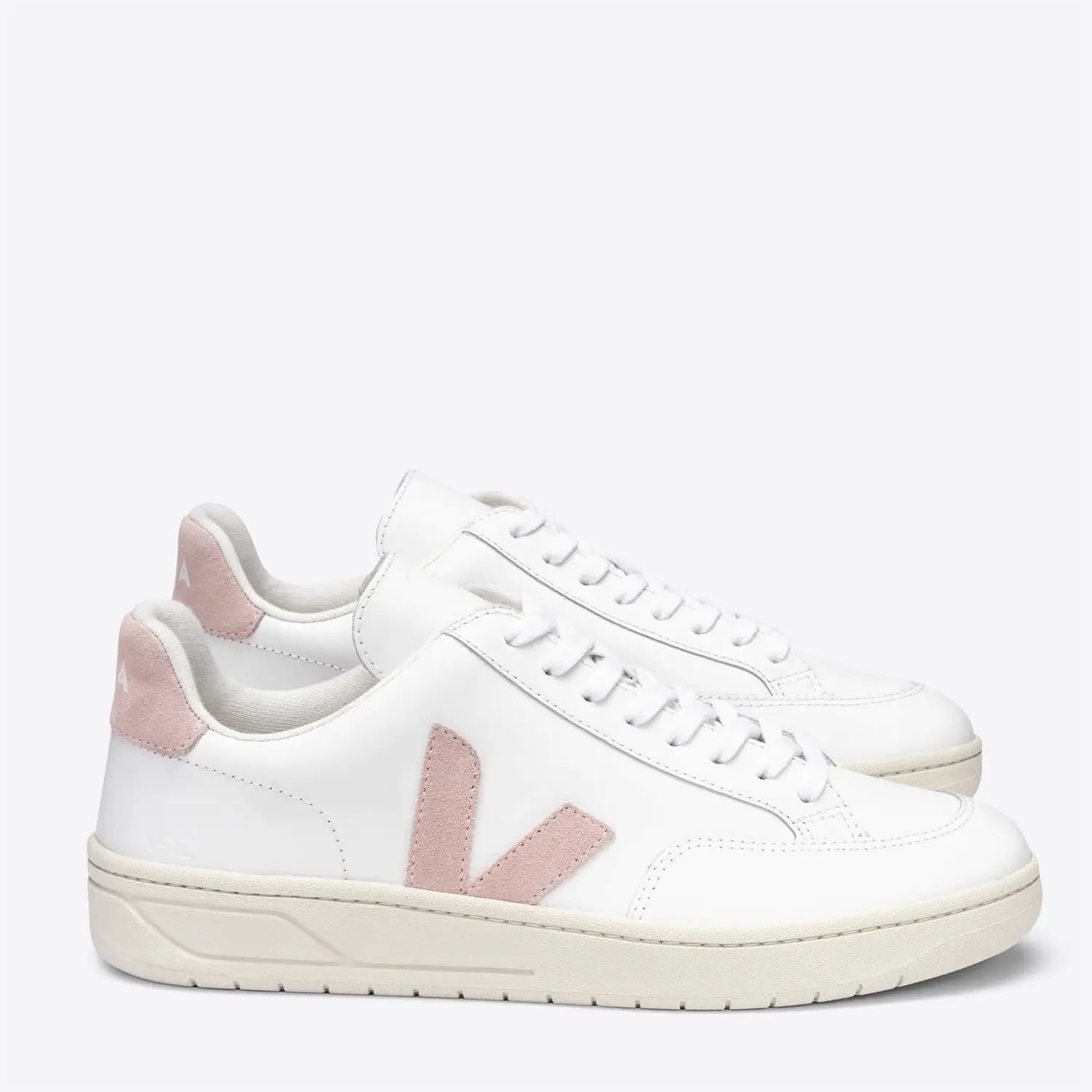 Veja Women's V-12 Leather Trainers - Extra White/Babe | Allsole (Global)