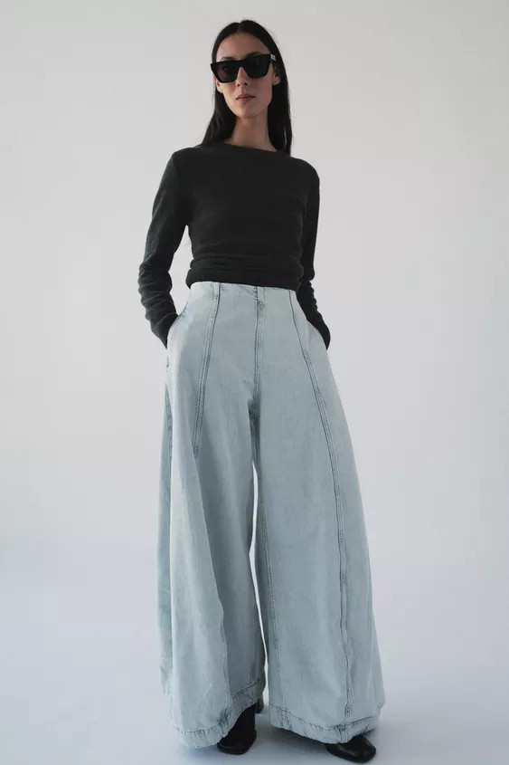 ZW COLLECTION HIGH-WAISTED BALLOON JEANS | Zara US