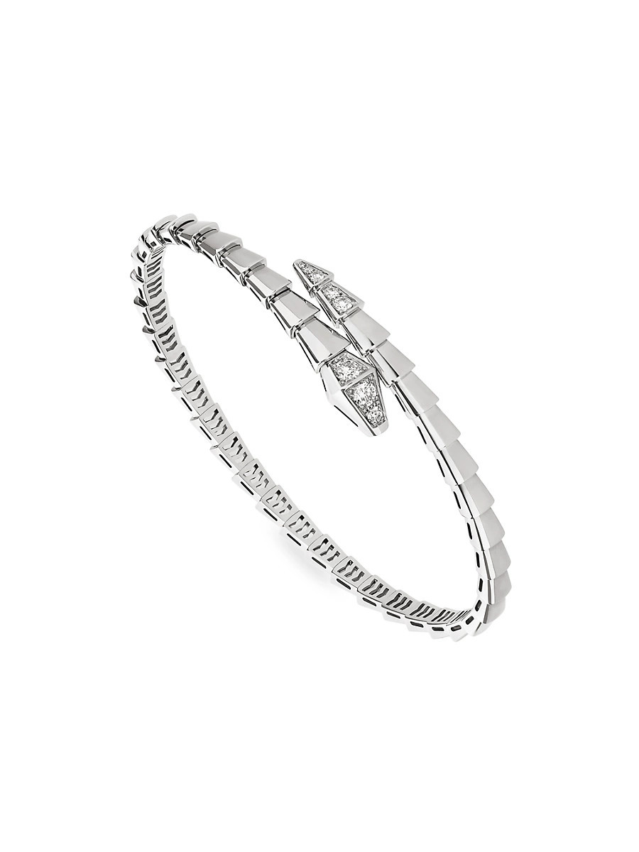 Women's Serpenti Viper 18K White Gold & 0.47 TCW Diamond Bracelet - White Gold - Size XS | Saks Fifth Avenue