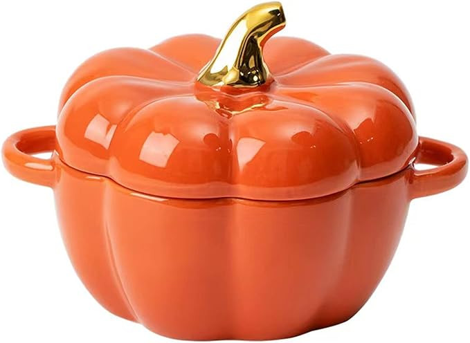 FYUEROPA Ceramic Pumpkin Bowl, Individual Casserole, Baking Bowl for Oven Bakeware with Lid 14 Oz... | Amazon (CA)