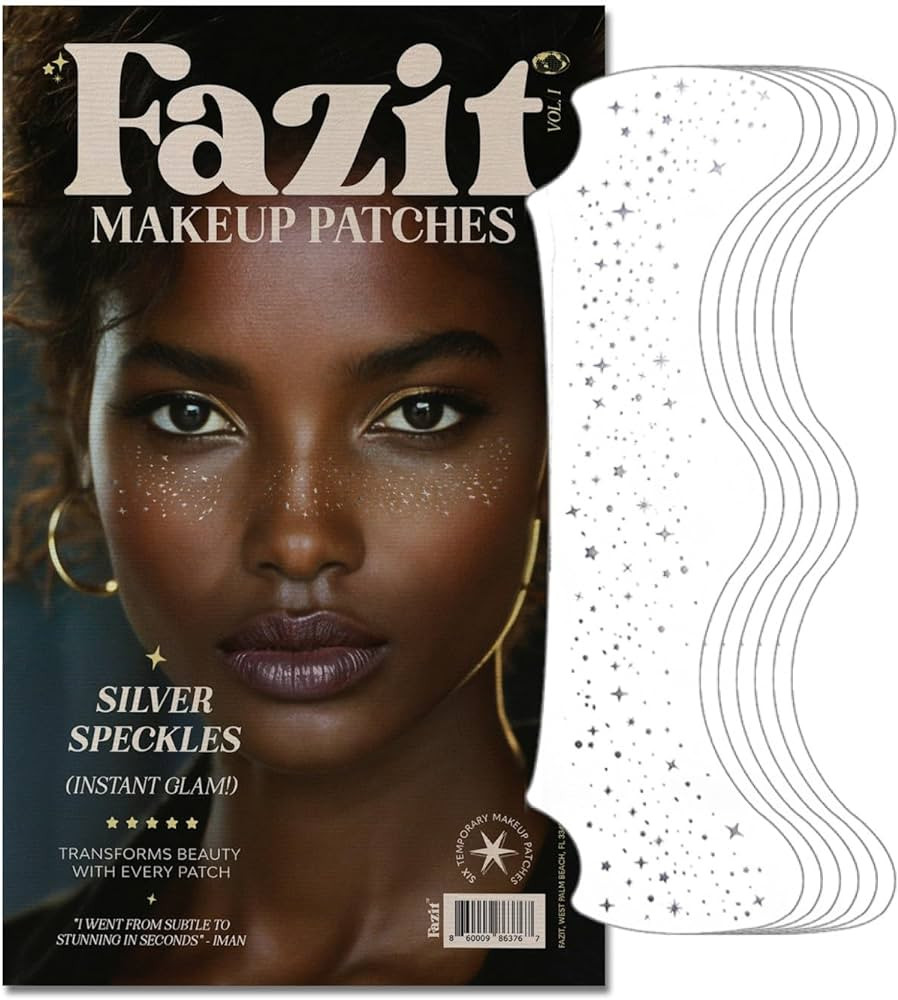 Makeup Patches - Silver - Face Glitter Makeup Speckles - Glow Up Makeup Patches - Face Glitter Sp... | Amazon (US)