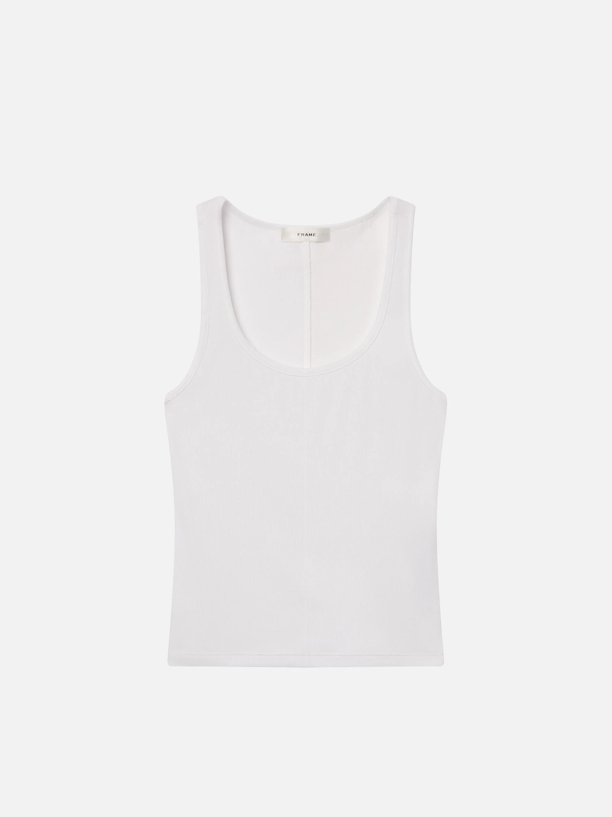 Rib Scoop Neck Tank -- White | Frame Denim