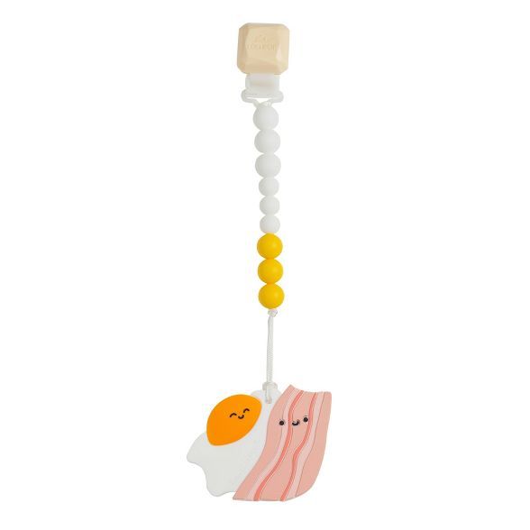 Loulou Lollipop Silicone Teether with Clip - Bacon and Egg | Target