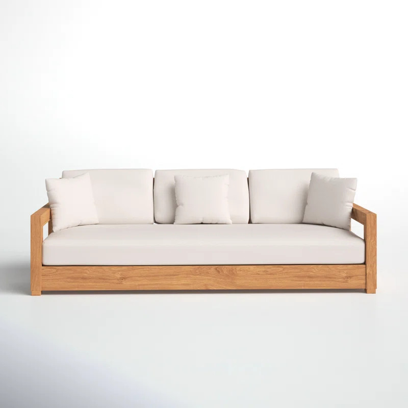 Melrose 76.55'' Teak Outdoor Patio Sofa | Wayfair North America