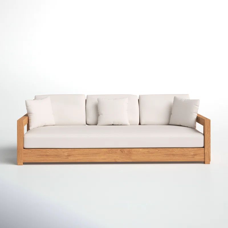 Melrose 76.55'' Teak Outdoor Patio Sofa | Wayfair North America