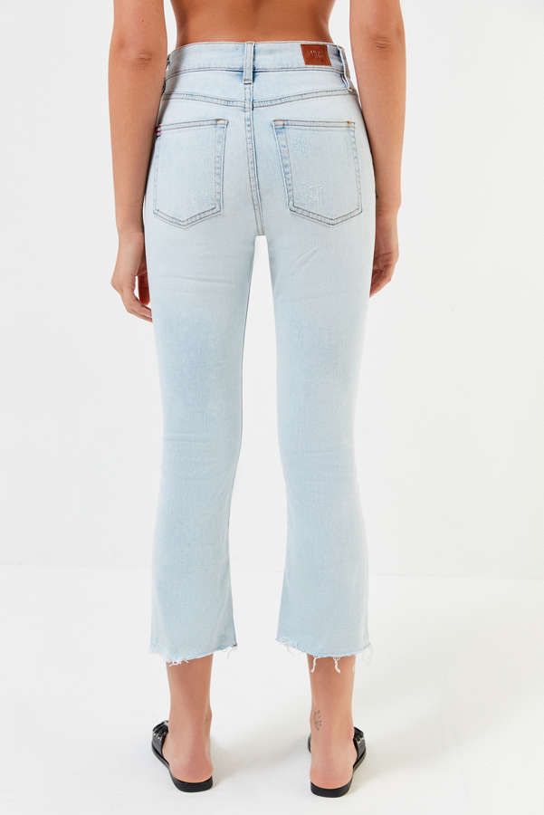 BDG Kick Flare High-Rise Cropped Jean – Light Distressed | Urban Outfitters US