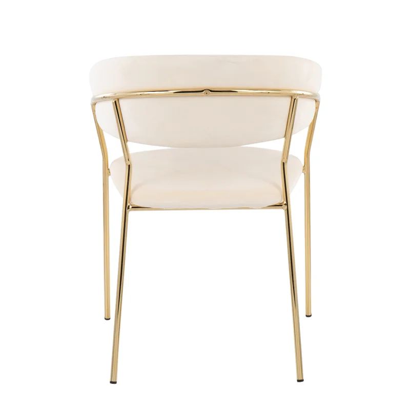 Elena Velvet Upholstered Arm Chair Cream (Set of 2) | Wayfair North America